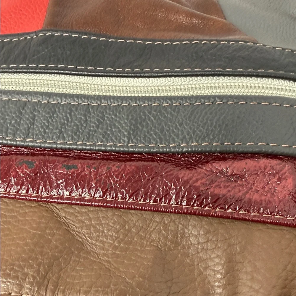 Patchwork Leather Hobo Bag Boho Slouchy Shoulder Purse Y2K artisan Indie - Picture 11 of 12